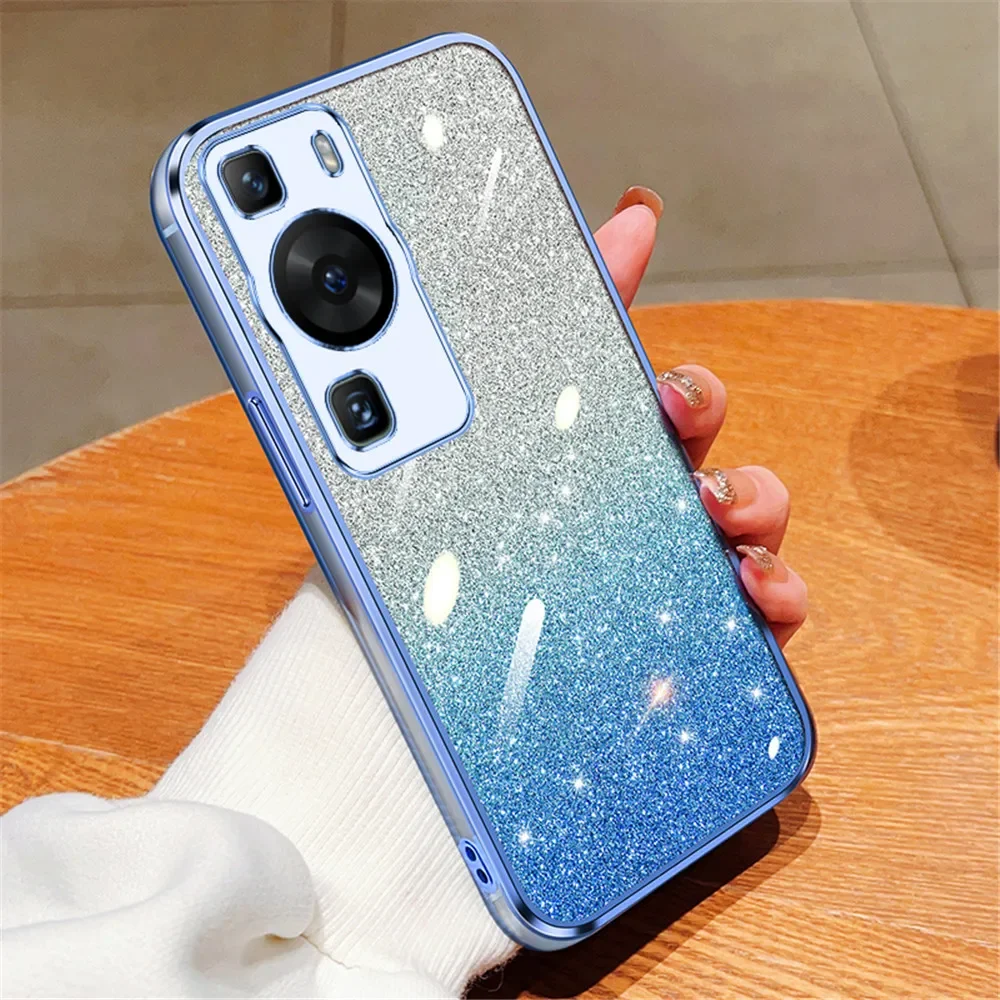 P30 Lite funda chapada con purpurina degradada de lujo para Huawei P30 Lite P40 P50 P60 Pro funda de silicona P Smart Mate 30 40 50 60 Pro - imagen 5