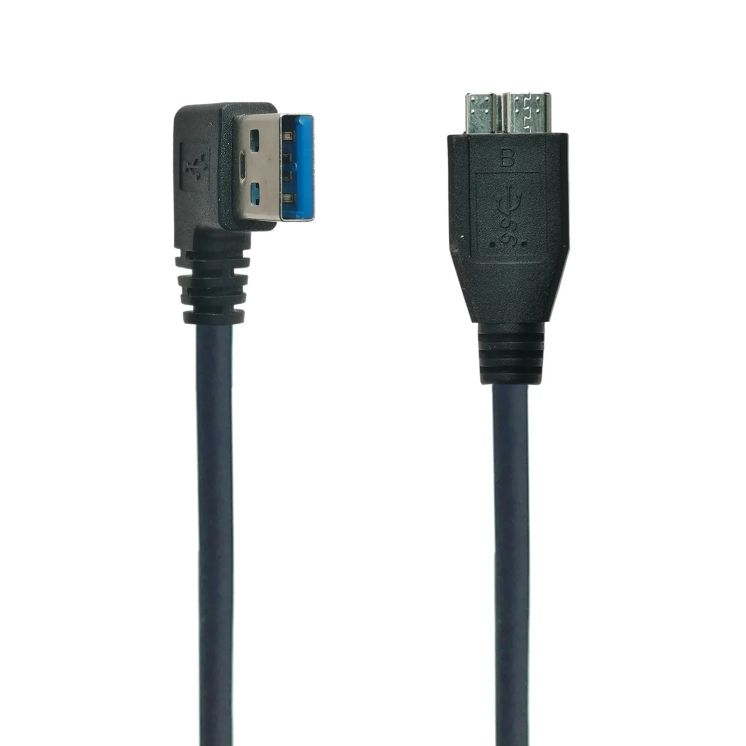 USB 3,0 tipo A ángulo recto de 90 grados a CABLE MICRO B para Samsung S5 Note3 Toshiba WD Seagate HDD Cables de datos - imagen 4