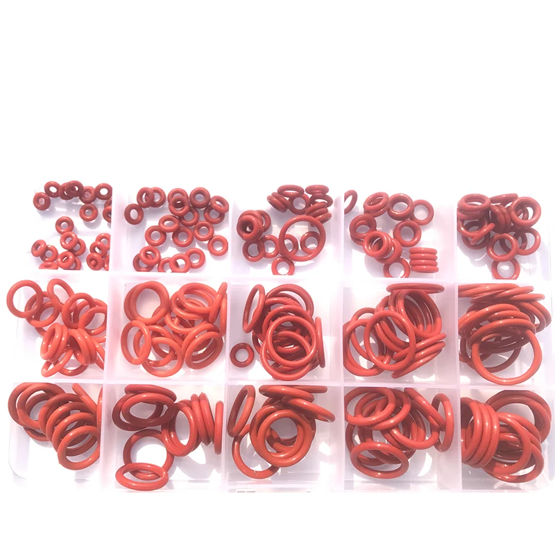 Anillo de silicona rojo, junta tórica VMQ de silicona, juntas tóricas de sellado, arandela impermeable, resistente al aceite, Kit de oring de alta temperatura - imagen 5