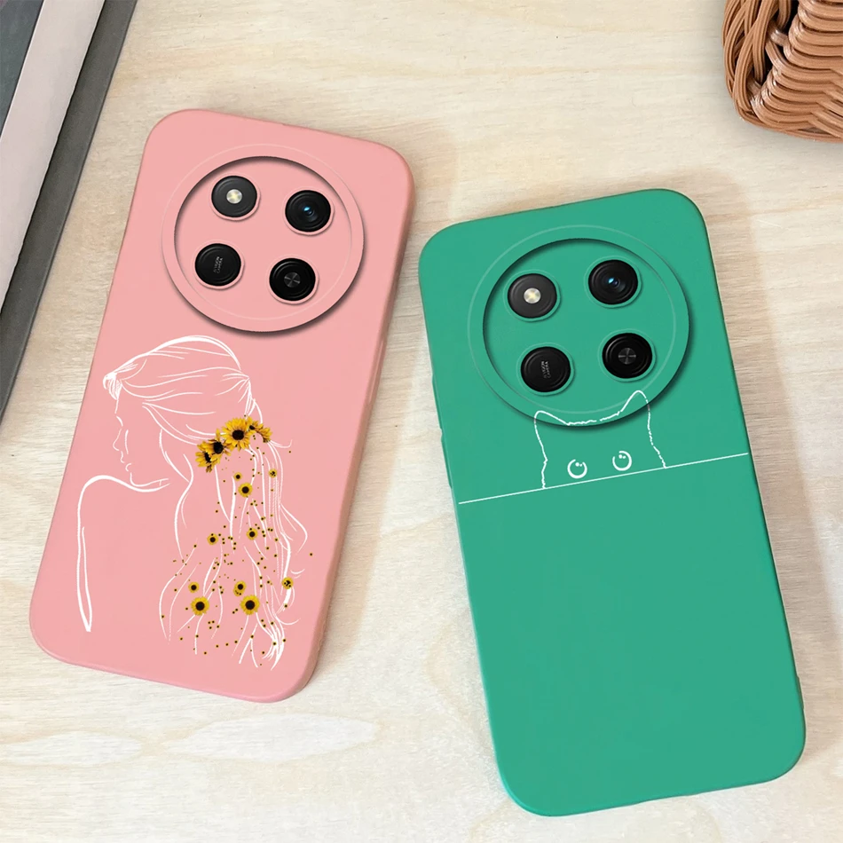 Para Honor Magic 7 Lite funda corazón mariposa silicona líquida protección de cámara funda trasera suave para Magic7 Lite Fundas anticaída - imagen 3