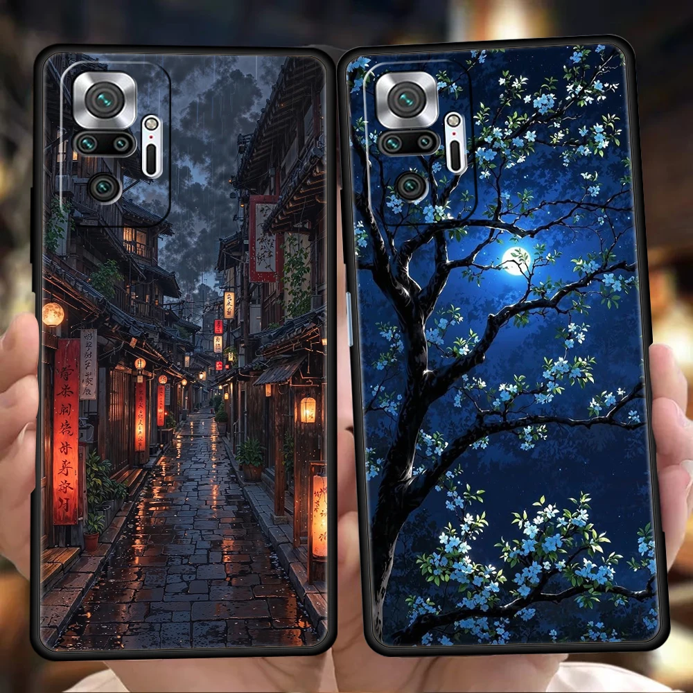 Funda de teléfono con pintura brillante al atardecer para Xiaomi Redmi Note 14, 5G, 13, 12, 10, 11 Pro Plus, 4G, 14C, 13C, 12C, 10C, 9C, TPU
