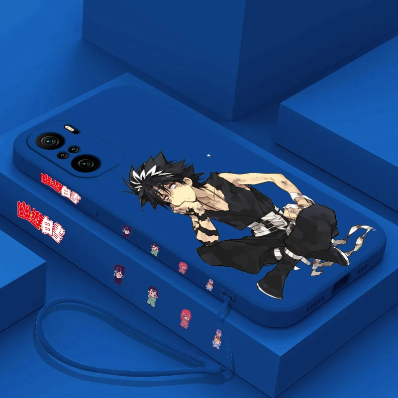 Yu Hakusho Hiei funda de teléfono con cuerda izquierda líquida para Xiaomi Redmi Note 13, 12, 12Pro, 11S, 11T, 10S, 10 Pro Plus, 5G - imagen 3