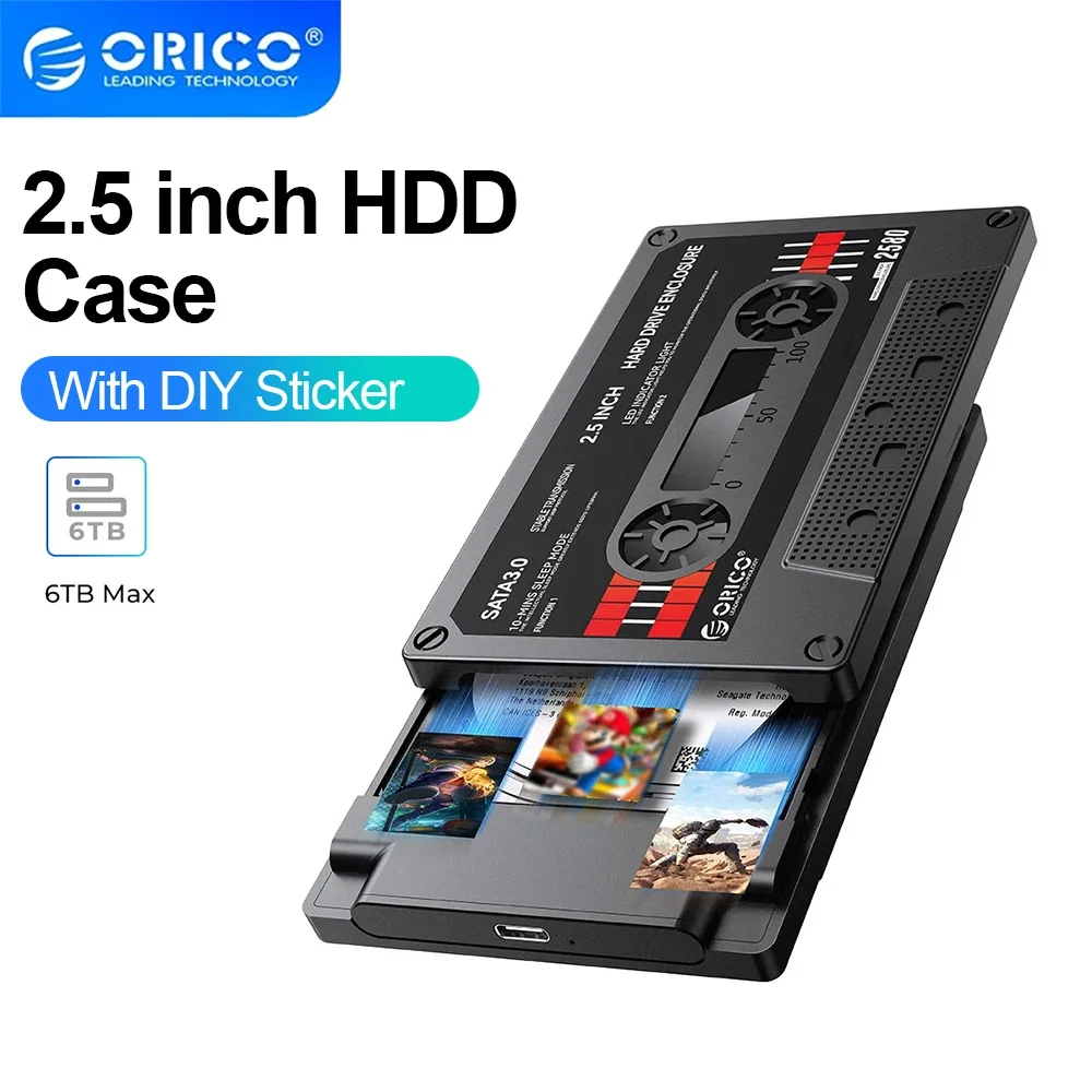 ORICO Caja HDD de 2,5 pulgadas SATA a USB 3,0 tipo C caja de disco duro externo 5Gbps/6Gbps velocidad SATA SSD HDD caja de almacenamiento de 6TB - imagen 2