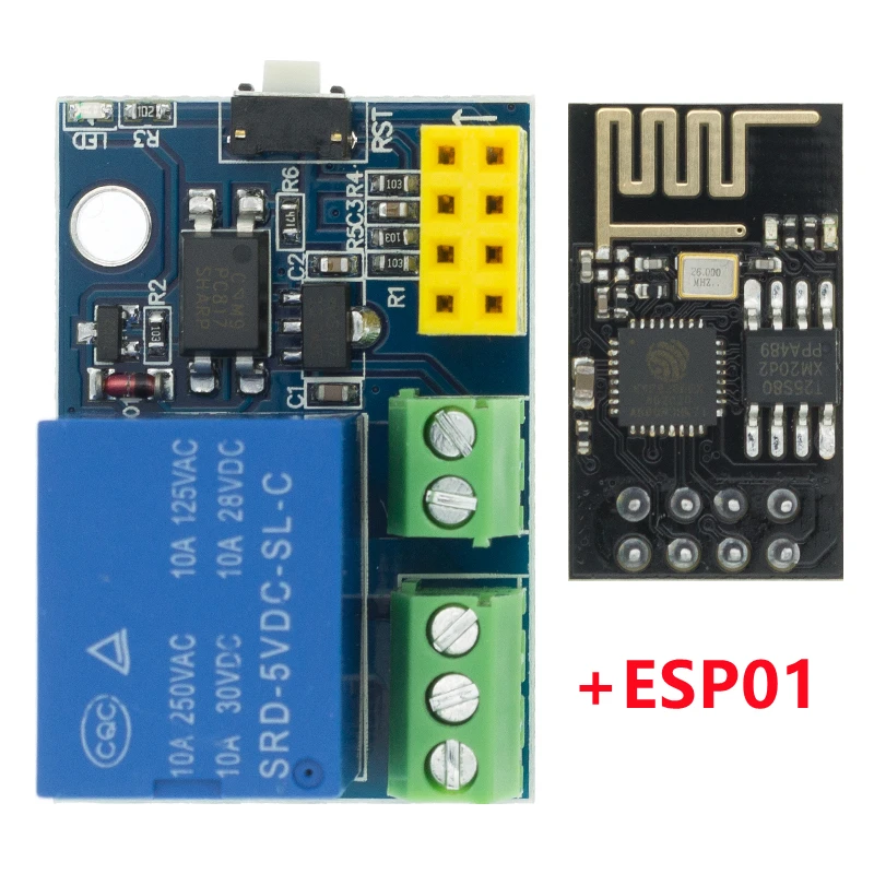 Módulo de relé WiFi ESP8266 ESP-01 ESP-01S 5V, interruptor de Control remoto en casa inteligente, aplicación de teléfono, módulo WIFI inalámbrico para ARDUINO - imagen 3