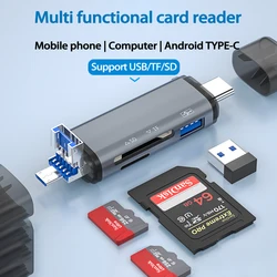 UTHAI Adaptador Lector de Tarjetas USB-C OTG SD TF para móvil