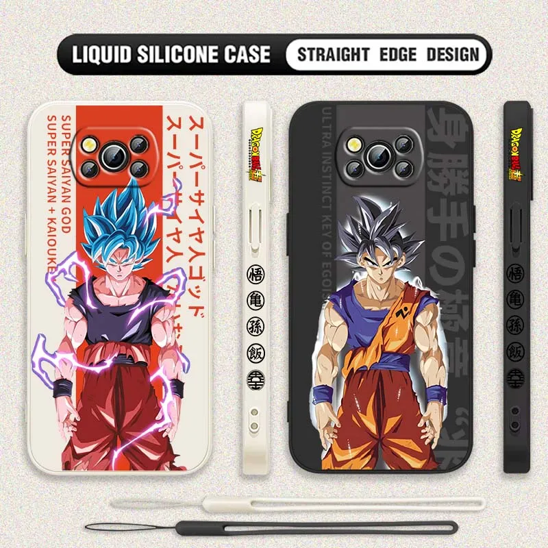 Moda d-dragon Ball Saiyan para Xiaomi Poco X6 X5 X4 X3 M6 M5 M3 F6 F5 F4 F3 GT Pro 5G cubierta de la caja del teléfono de la cuerda izquierda líquida - imagen 2