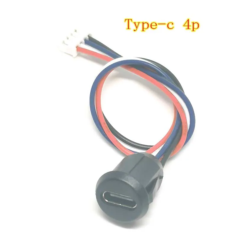 1 Uds conector USB tipo C resistente al agua con placa de bloqueo de tuerca PH 2,0 hembra TPC impermeable puerto de conector de carga rápida de alta corriente - imagen 4