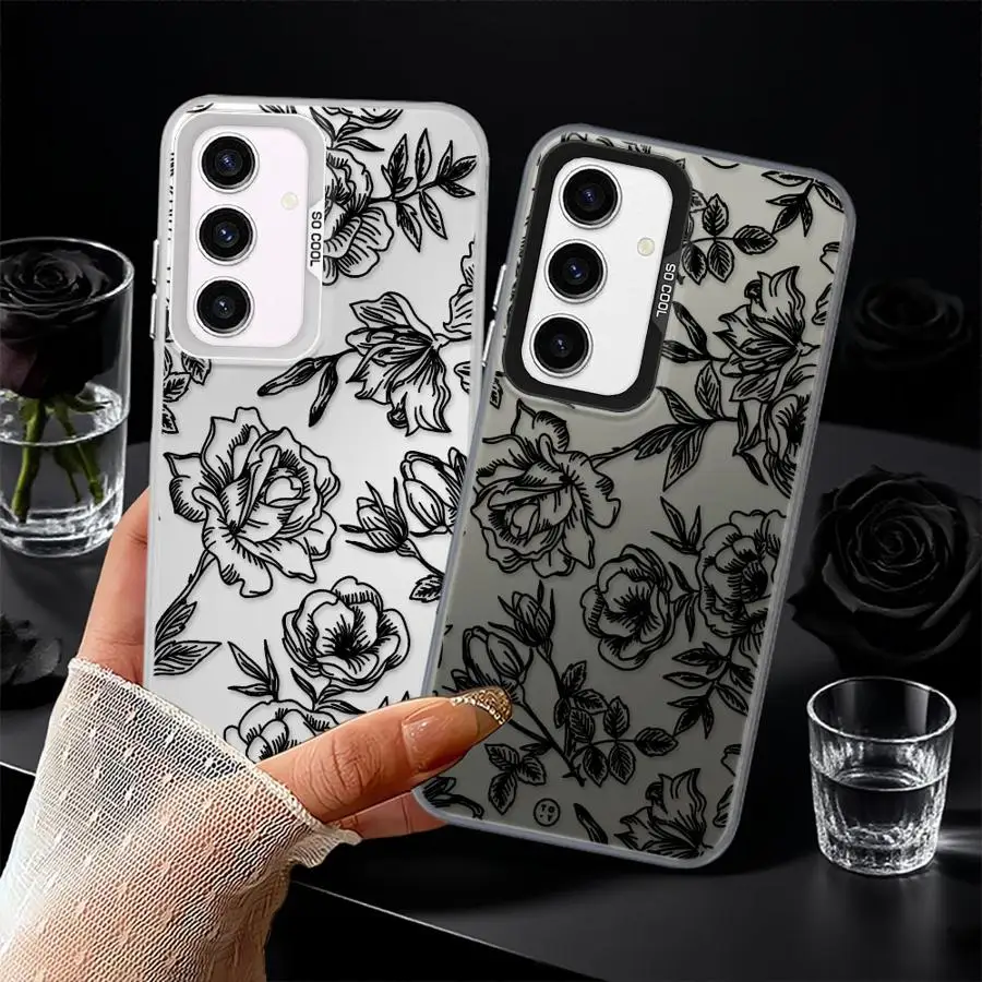Funda trasera de teléfono con línea de flores para Xiaomi Poco C50 F3 GT F4 X5 X3 NFC C51 X3 Pro - imagen 5