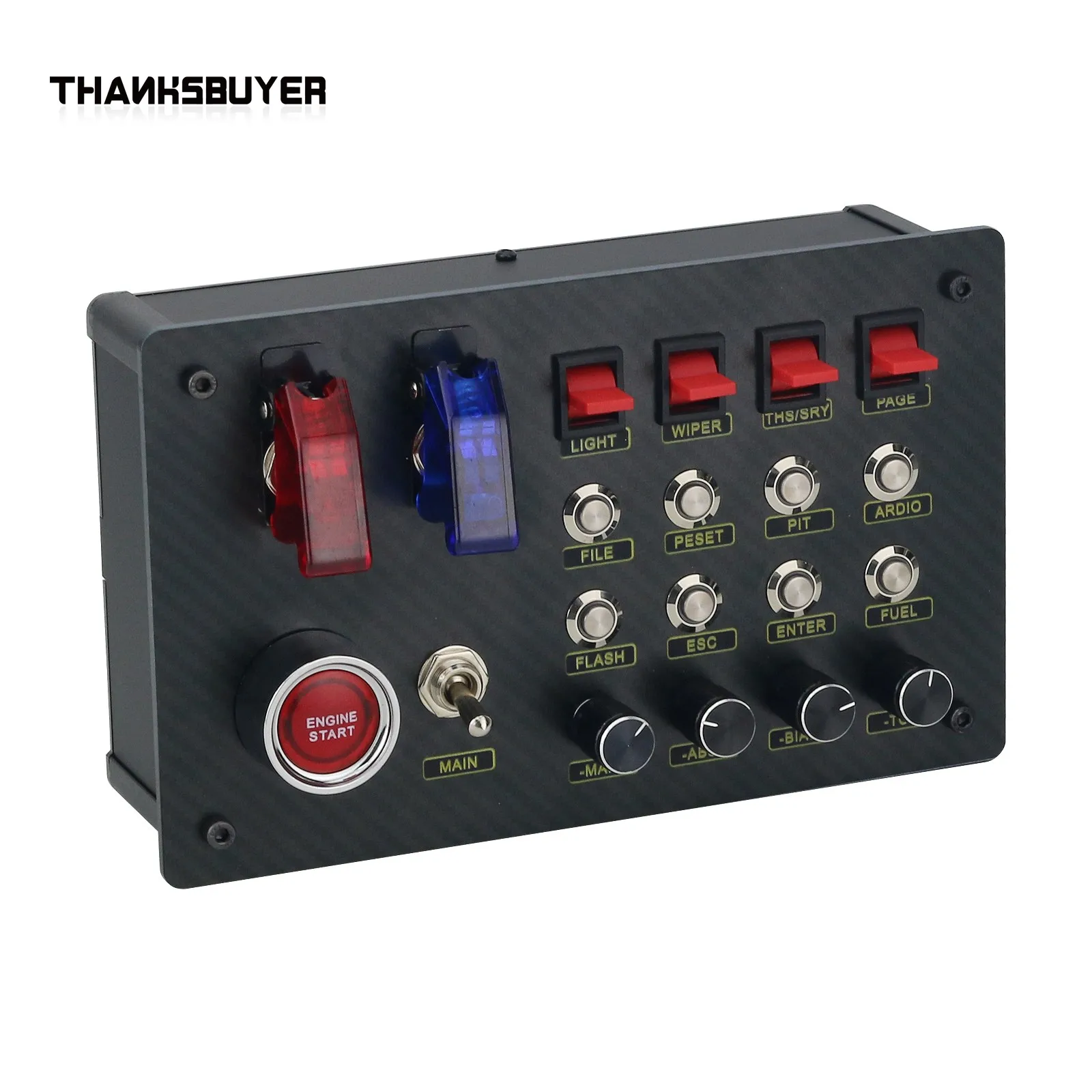 Caja de botones Vertical Horizontal ZQSR, caja de Control de carreras SIM, simulador de carreras para Thrustmaster Simagic Fanatec - imagen 2