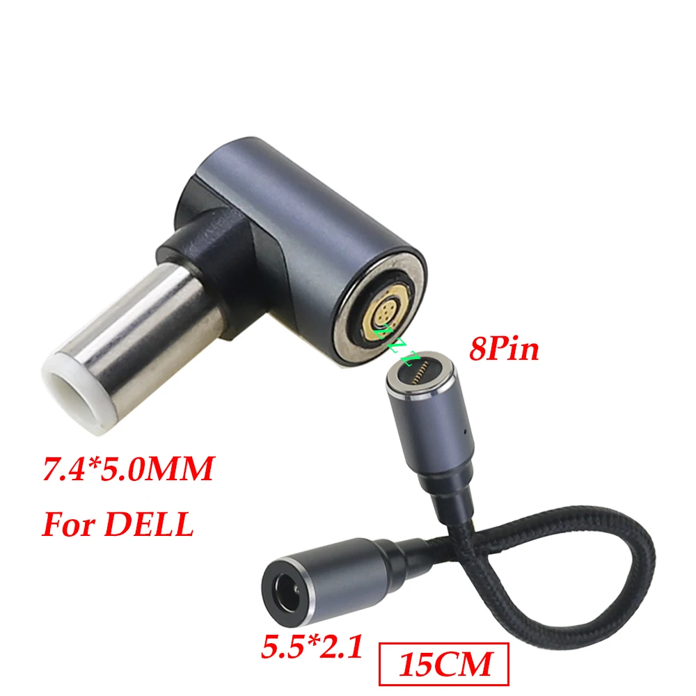 Adaptador de corriente para portátil, convertidor de 8P a 8P magnético, de 5,5x2,1mm, para Lenovo, Asus, Dell, Hp, 1 Juego - imagen 5