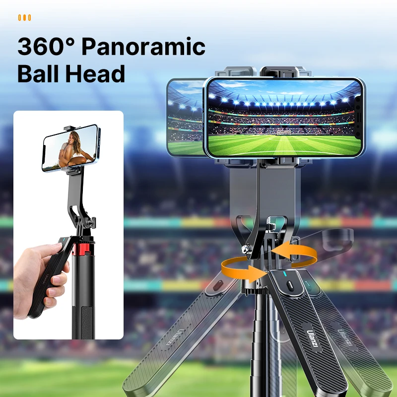 ULANZI MA09 Soporte para teléfono para transmisión en vivo con control remoto Bluetooth Modo cardán Modo palo de selfie Trípode estirable - imagen 5