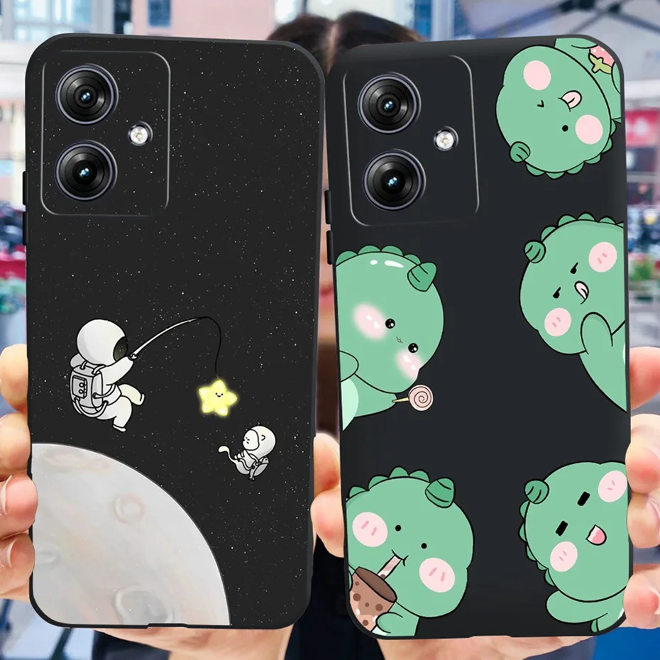 Para Motorola Moto G54 2023 funda de teléfono con estampado bonito para MOTO G54 5G G 54 Motog54 XT2343 funda trasera de TPU suave de silicona negra