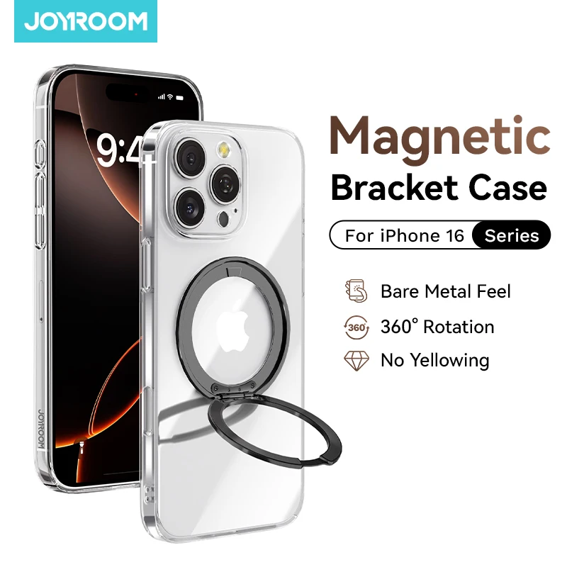 Joyroom Funda con Soporte Magnético para iPhone 16 Pro Max Funda 360 ° Funda con soporte giratorio para iPhone 16 Pro Estuche de carga magnética