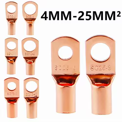 Terminal Anillo Cobre Embornado para Cable Eléctrico SC6-6 a SC25-8