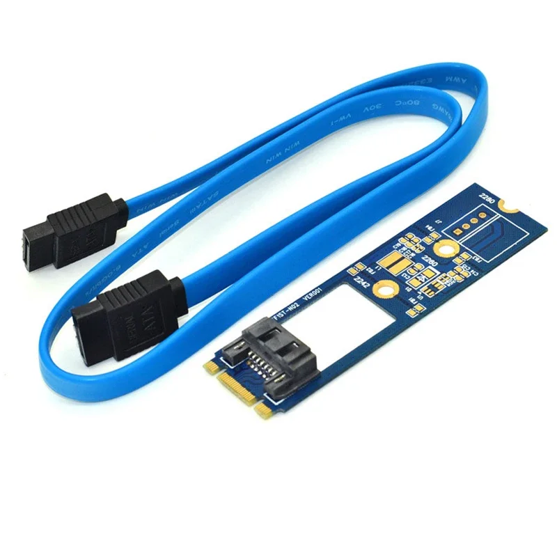 Adaptador M2 a SATA, tarjeta elevadora convertidora + Cable SATA3.0, longitud 2280, protocolo SATA NGFF M.2, llave B + M a placa de 7 pines para ordenador PC - imagen 4