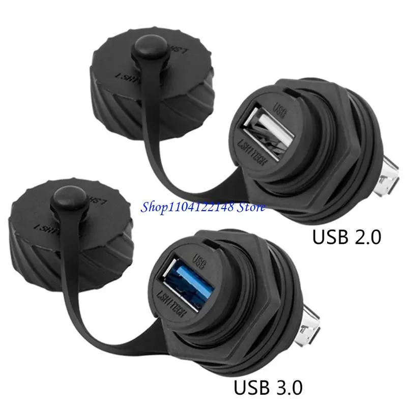 P9FA USB 2.0 adaptador montaje del panel enchufe enchufe femenino con conector impermeable con tapa - imagen 2