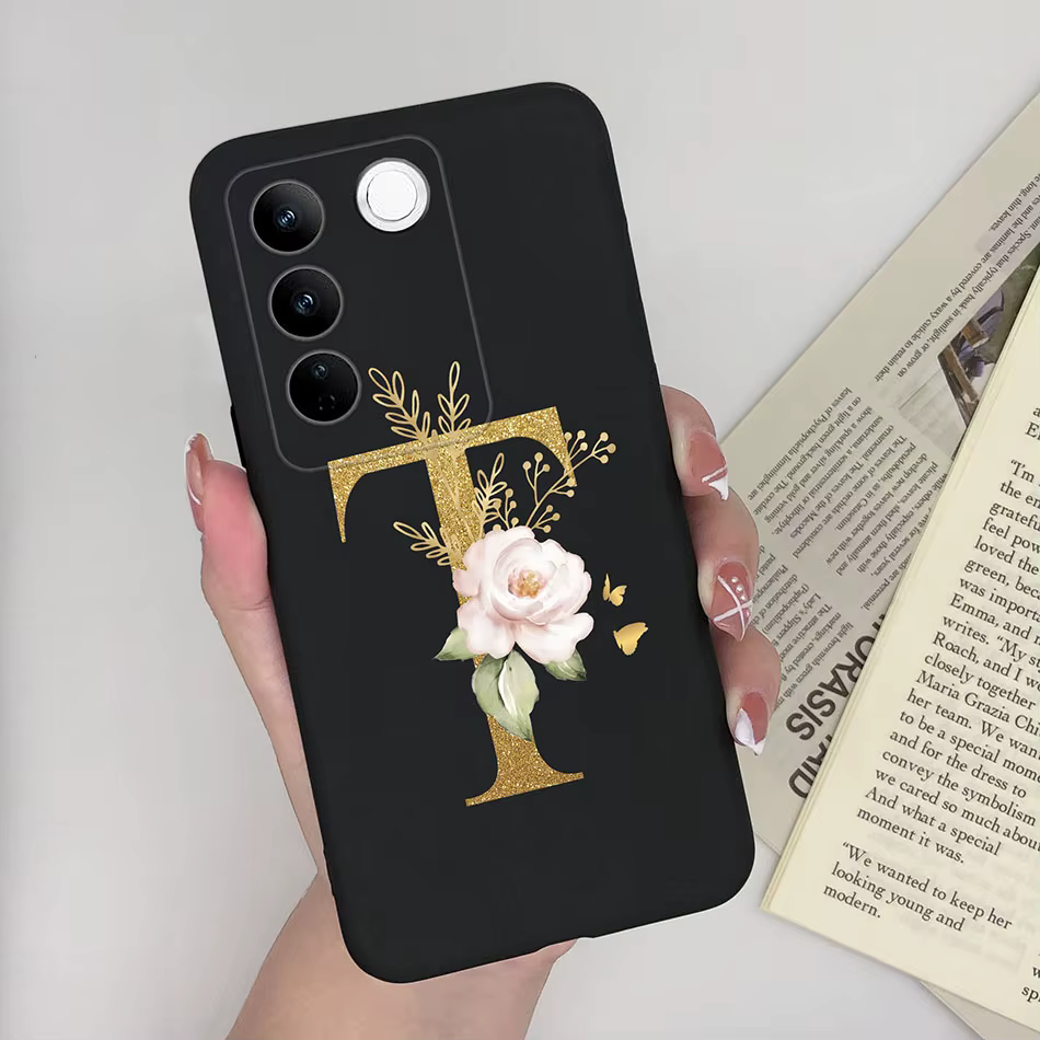 Funda de teléfono para VIVO V27E V27 V27Pro 5G 26 letras pareja silicona suave a prueba de golpes cubierta trasera para VIVOV27 E V 27 Pro TPU parachoques - imagen 3