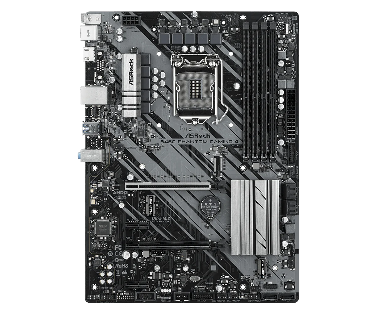 Placa base ASRock B460 Phantom Gaming 4, placa base intel B460 LGA 1200 DDR4 M.2 ATX, compatible con cpu i3-10105 i5-10400F i3-10100 - imagen 2