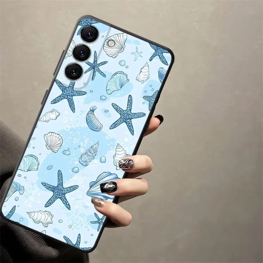 Funda de teléfono suave negra con dibujos de estrellas de mar y océano para Honor 70 X5b Magic5Lite X6 X7 200 400 Lite X8 8X 90 X9a - imagen 5