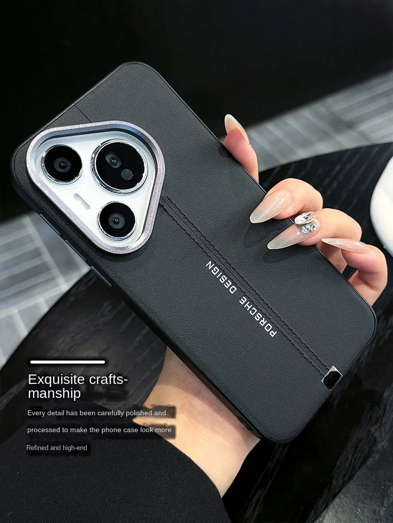 Para Huawei Pura 70 Pro funda de lujo de cuero PU funda protectora trasera para Huawei Pura 70 Ultra P70Pro carcasa completa - imagen 2