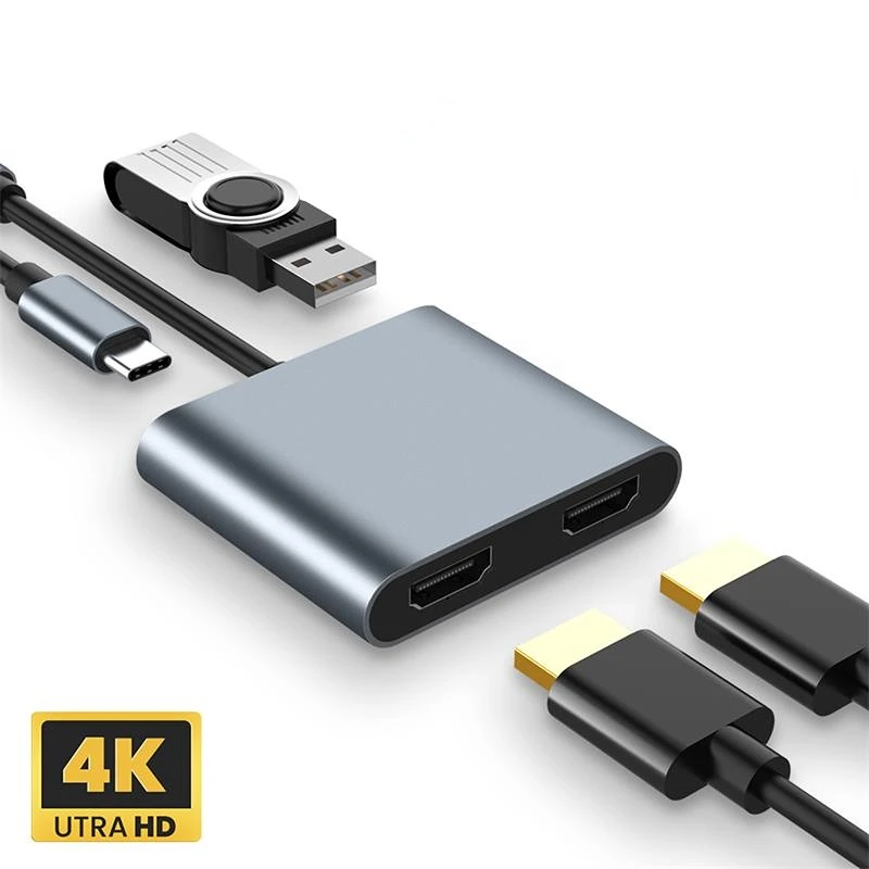Estación de acoplamiento USB C con dos puertos compatibles con HDMI, concentrador MST para Macbook Pro, portátil, Thunderbolt3/4 a convertidor Dual 4K @ 30Hz - imagen 2
