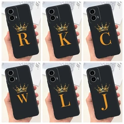 Funda Silicona Motorola Moto G24 Negro – Diseño Corona Letras
