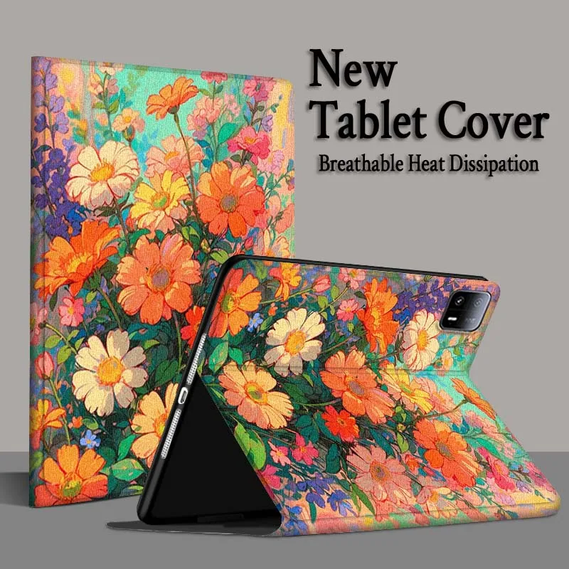 Pintura al óleo Color flor para Xiaomi Redmi Mi Pad 4 5 6 6s 7 7s SE Pro 2 11 Plus Max 12,4 11 11,2 12,5 8,7 pulgadas funda para tableta - imagen 5