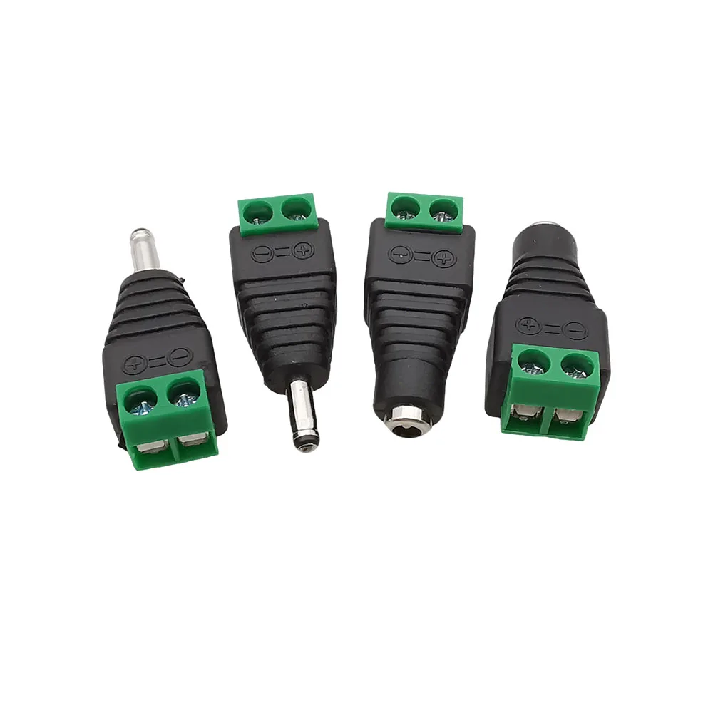 Conectores de alimentación macho hembra DC 12V, enchufes CC de 3,5mm x 1,35mm, adaptador de Terminal de tornillo para tira de luz Led CCTV DIY - imagen 3
