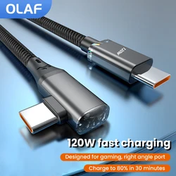 Cable USB-C en ángulo carga rápida para iPhone y Samsung