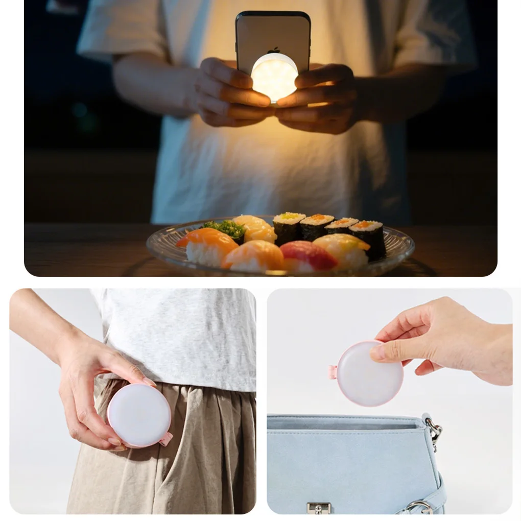 Luz magnética para Selfie para maquillaje, soporte para teléfono, luz de relleno portátil, 5 modos de brillo ajustable para iPhone XIAOMI HUAWEI SAMSUNG - imagen 4