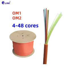 Paquete de cables de fibra óptica OM1 OM2 GJFJV 4/6/8/12/24/36/48 núcleos 100m multimodo MM 50/125 62.5/125 4 cables de fibras OS1 ELINK 100Mtr