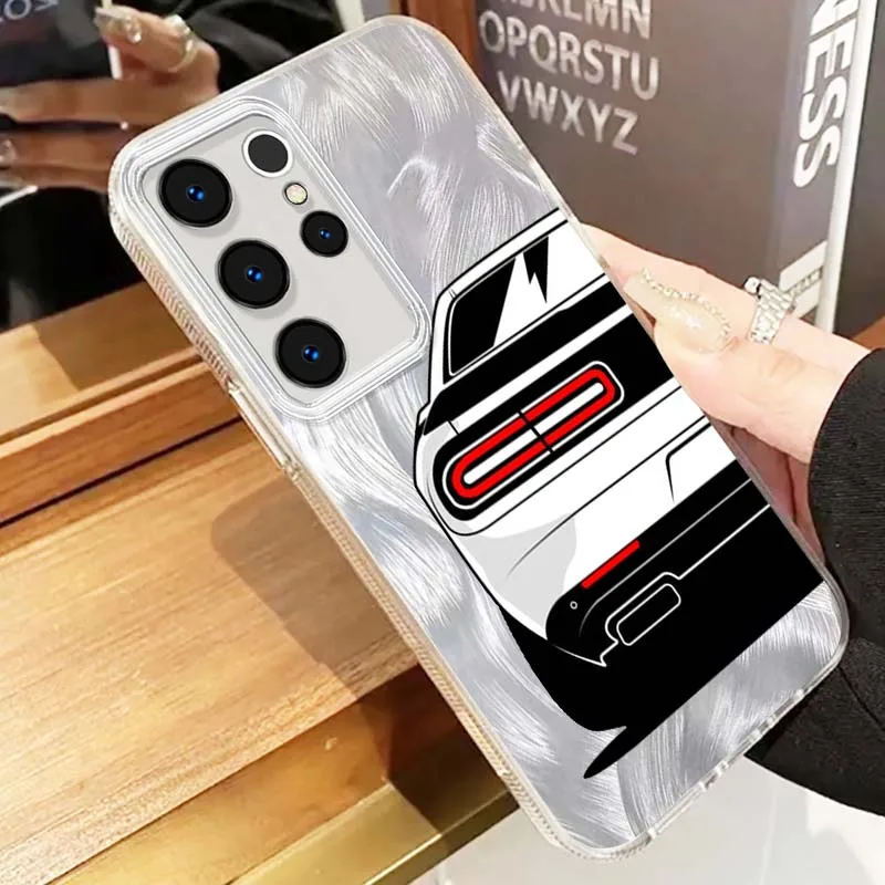 Funda de coche súper deportiva a la moda para Samsung Galaxy A25 A24 A23 A22 A21S A15 A14 A13 A12 A06 A05 A04 funda de teléfono con textura de plumas - imagen 4