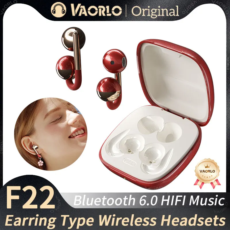 Auriculares inalámbricos OWS Ear-Clip HiFi con Bluetooth 6.0, estilo TWS, con control táctil, deportivos, personalizados, para niñas, con micrófono y reducción de ruido ENC. - imagen 2