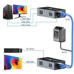 Extensor HDMI por Ethernet RJ45 Cat 5e/6 1080p a 60 Hz