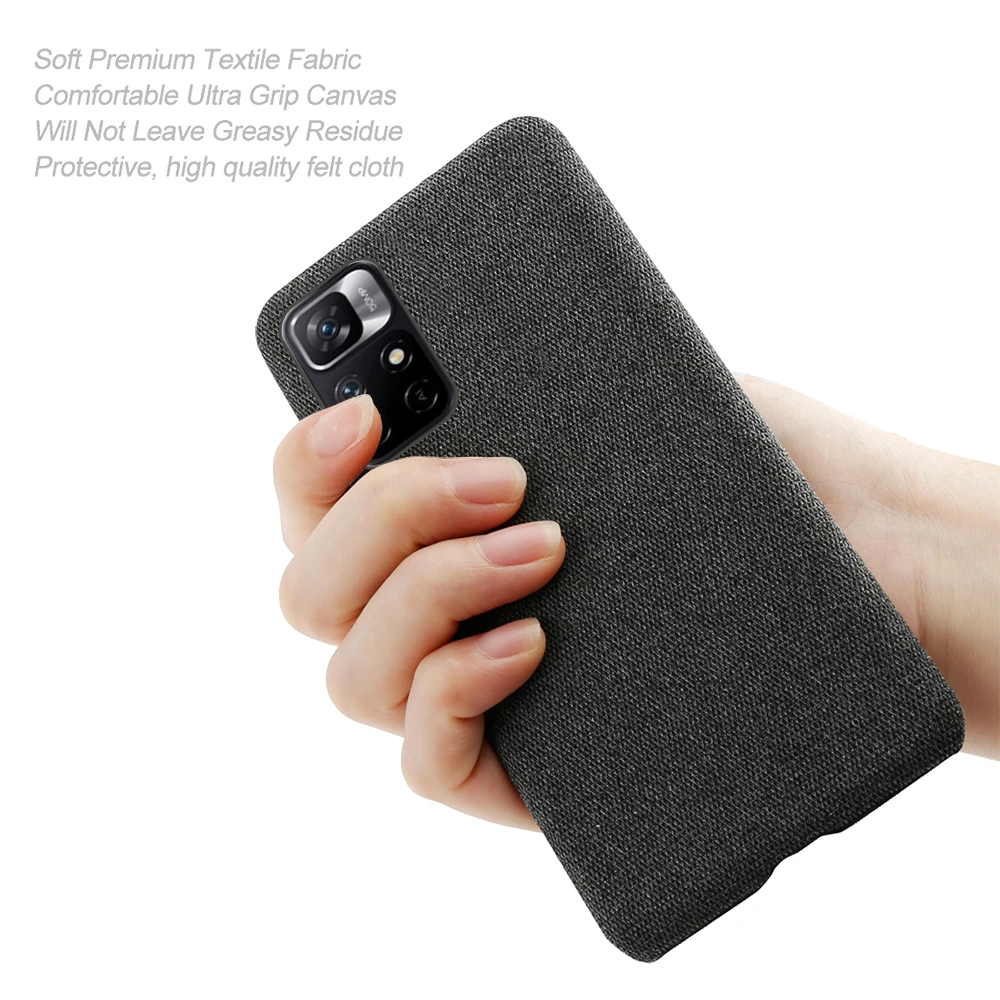 Funda de tela para Xiaomi Redmi Note 11, 10S, Funda de teléfono con textura, compatible con Redmi Note 11 Pro, versión Global - imagen 3