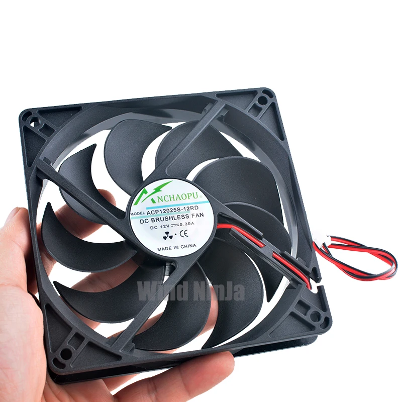ACP12025S 12cm 120mm ventilador 120x120x25mm DC12V 0.30A 2000rpm ventilador de refrigeración de alta velocidad para fuente de alimentación del chasis - imagen 3