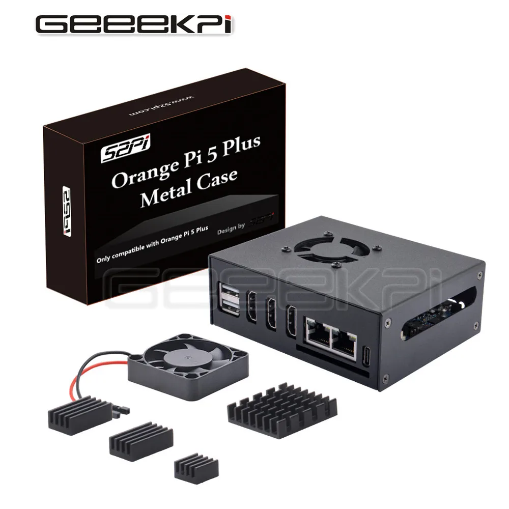 Caja GeeekPi Orange Pi 5 Plus con disipadores de calor Caja metálica Orange Pi 5 Plus con ventilador de refrigeración - imagen 2