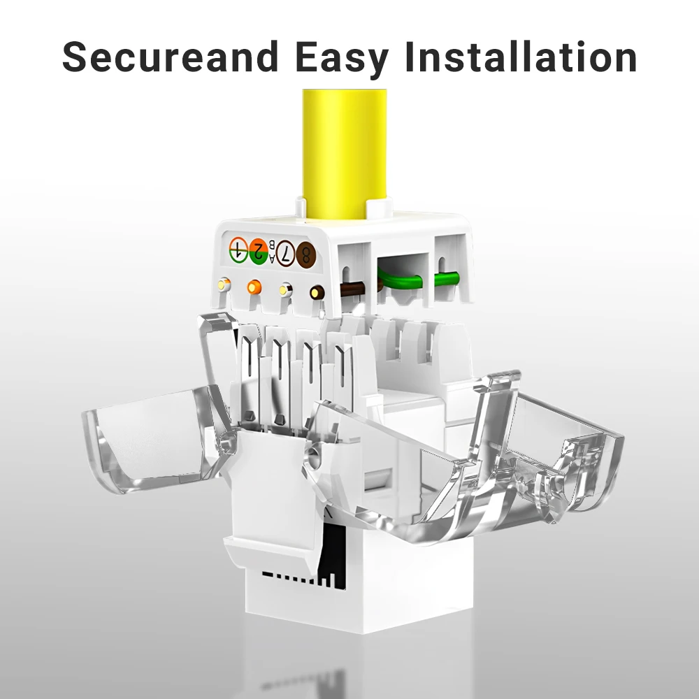 HOOLNX CAT6 Keystone Jack Herramienta sin RJ45 UTP, No requiere herramienta de perforación Acoplador de módulo 1/5/10 paquete blanco - imagen 2