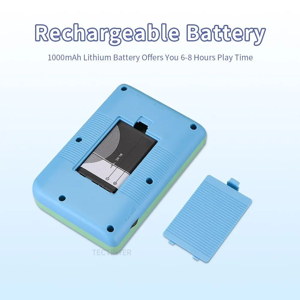 TECTINTER Consola de videojuegos Mini portátil Retro TV reproductor de juegos portátil incorporado 500 juegos pantalla LCD salida AV soporte 2 Play - imagen 5