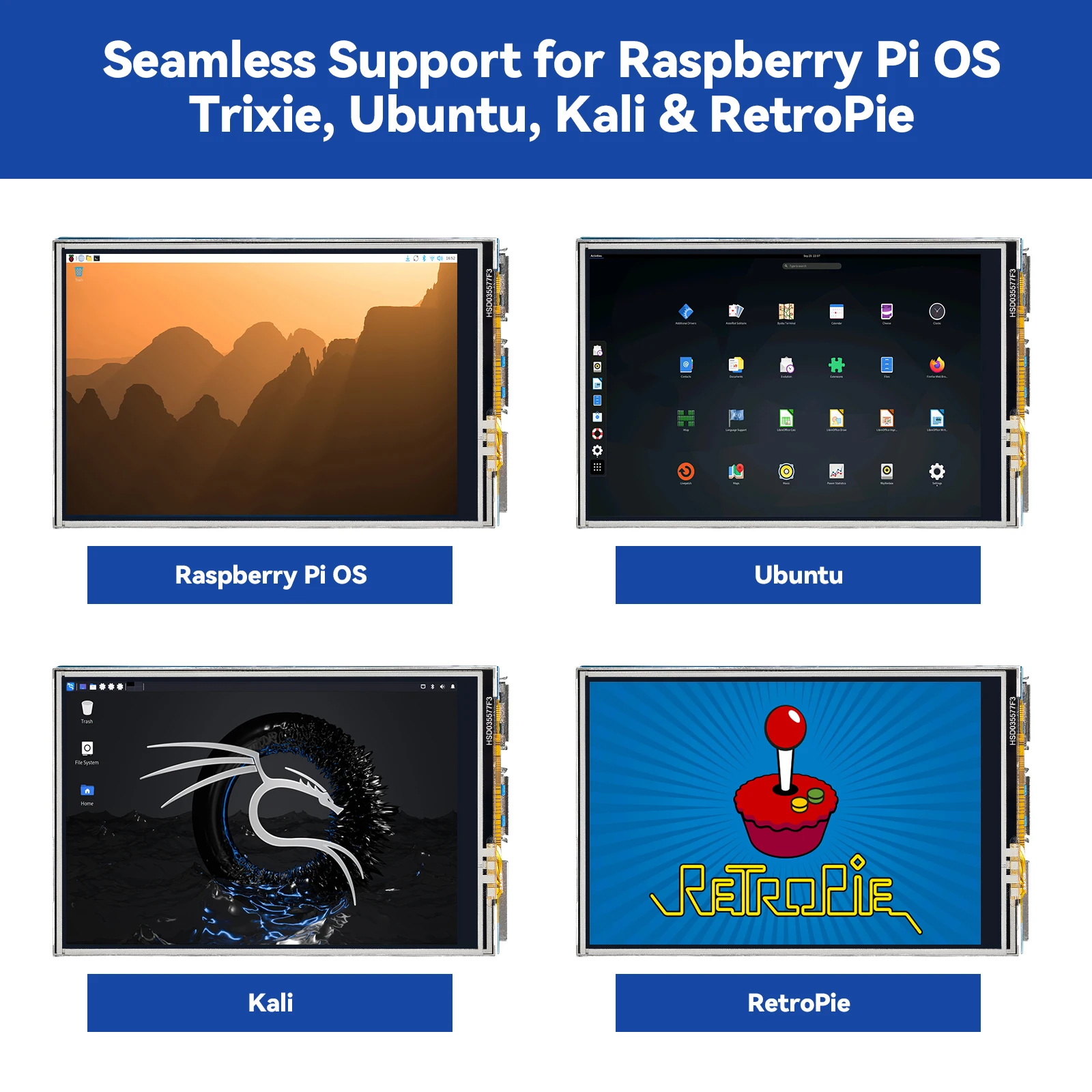 SunFounder 3,5 pulgadas 480x320 pantalla táctil IPS LCD pantalla SPI para Raspberry Pi 5/4B/3B +/Zero2w/Pironman, Trixie, Ubuntu, RetroPie - imagen 3