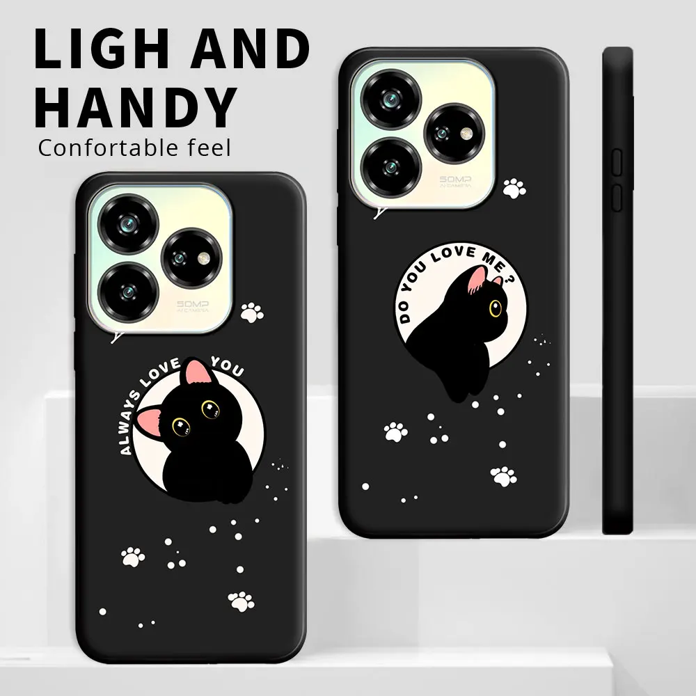 Para ZTE Blade V40S V60 4G funda de dibujos animados lindo gato flor a prueba de golpes funda de teléfono suave de silicona para ZTE Axon 60 4G funda trasera Fundas - imagen 2