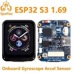 ESP32-S3 Placa LCD 1,69 pulgadas con giroscopio QMI8658C