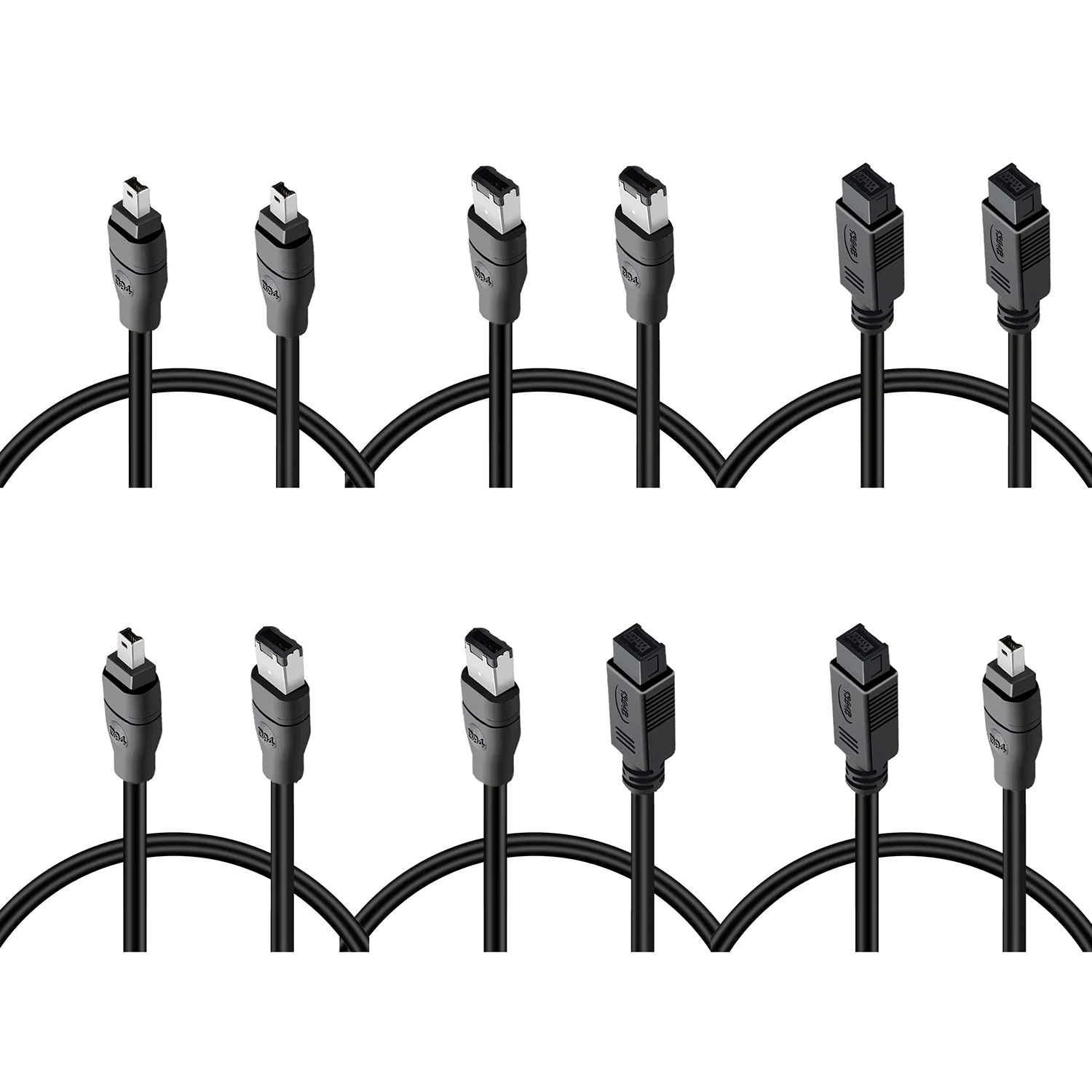 Cables Firewire Premium IEEE 1394 de 9 pines a 9 pines, 9 pines a 4 pines, línea macho a macho de 6 pines a 6 pines para PC, DV, iLink, tarjeta de captura de vídeo