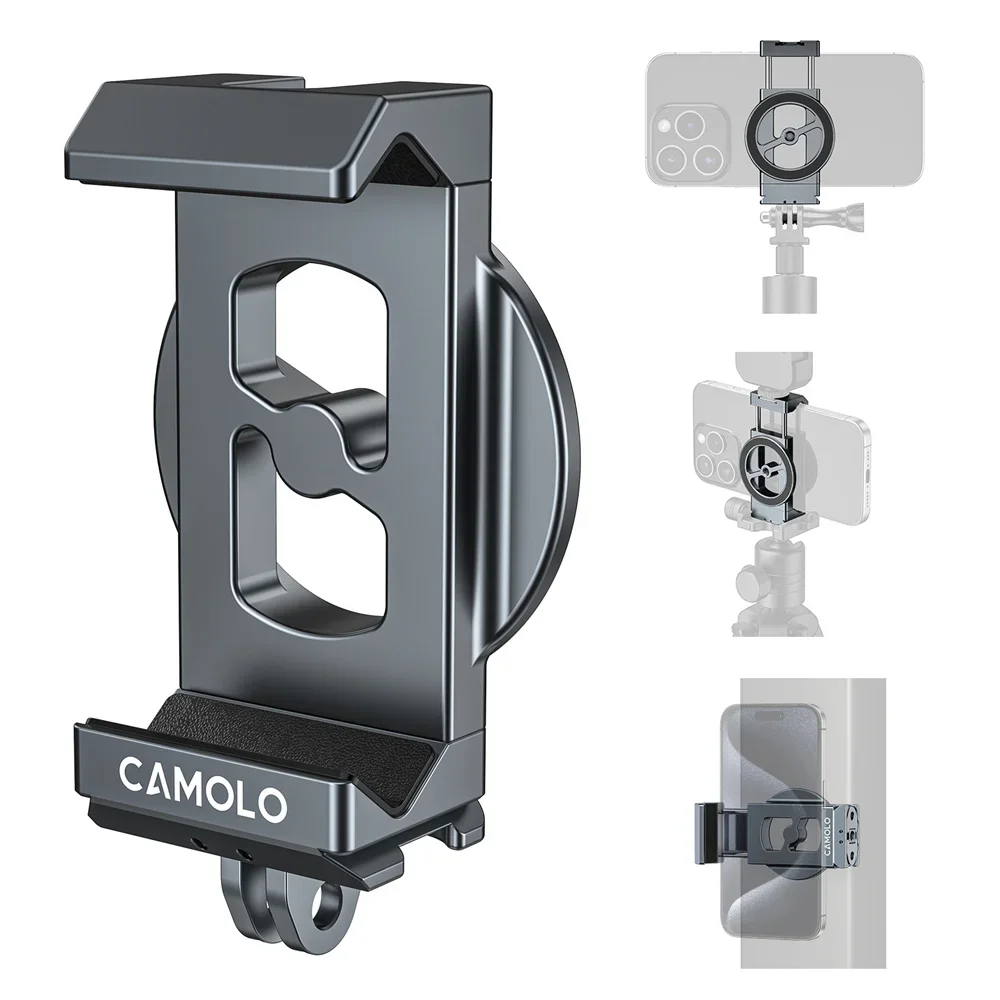 Soporte magnético para teléfono 3 en 1 con adaptador Gopro plegable oculto, utiliza un imán Gopro Gear N52 compatible con Iphone 12-16/android 70-90Mm - imagen 2