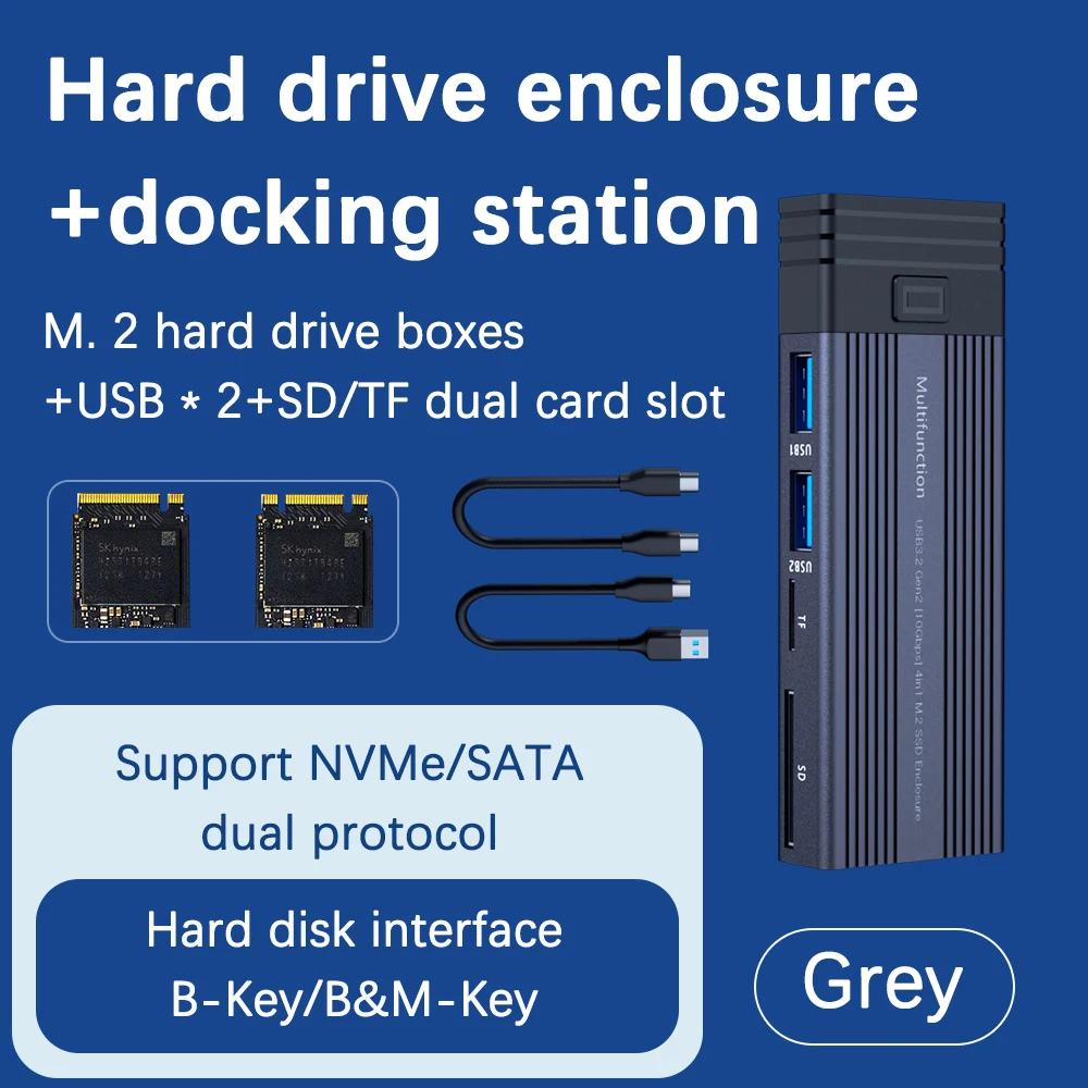 UTHAI TZ13 USB 3,1 estación de acoplamiento PCI de estado sólido nvme/datos lectura de protocolo dual M.2, carcasa de disco duro portátil HUB - imagen 3