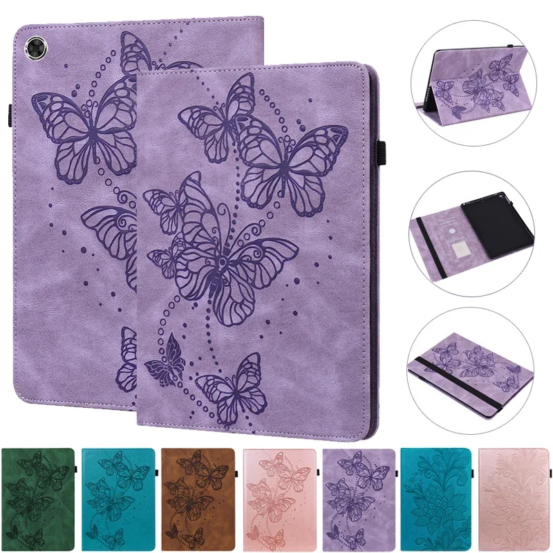 Funda para Samsung Galaxy Tab A8 A 8 2021 2019 Tablet SM X200 Linda flor mariposa carcasa en relieve para Galaxy Tab A8 2022
