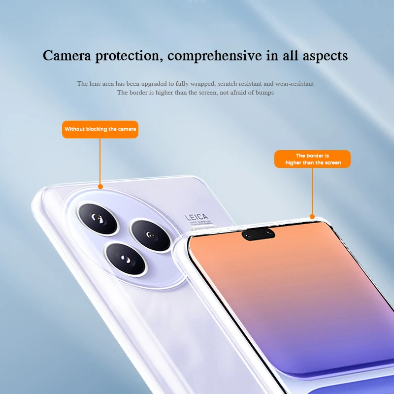 Funda protectora transparente para cámara Original de teléfono Xiaomi Civi 5 Pro 5Pro 5G, Funda trasera de silicona suave TPU a prueba de golpes, Funda Carcas - imagen 5