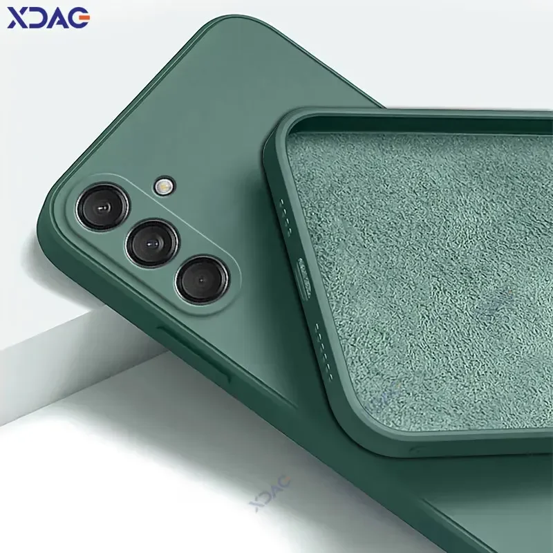 Funda de teléfono de silicona líquida cuadrada Original para Samsung Galaxy M55 M55S C55 F55 5G SamsungM55S 360 funda suave de doble forro - imagen 3