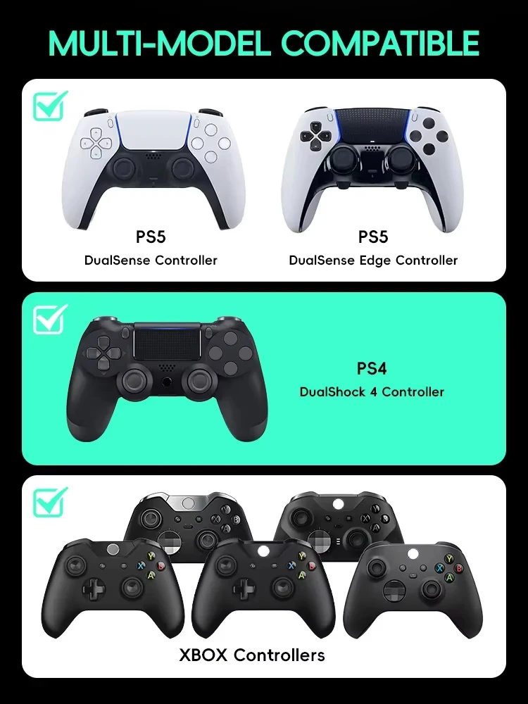 DATA FROG 8 Uds DIY tapas de palanca de mando para Xbox Series PS4 PS5 controlador Edge Elite tapa de Joystick cubierta de botón tapas de palanca de pulgar - imagen 3