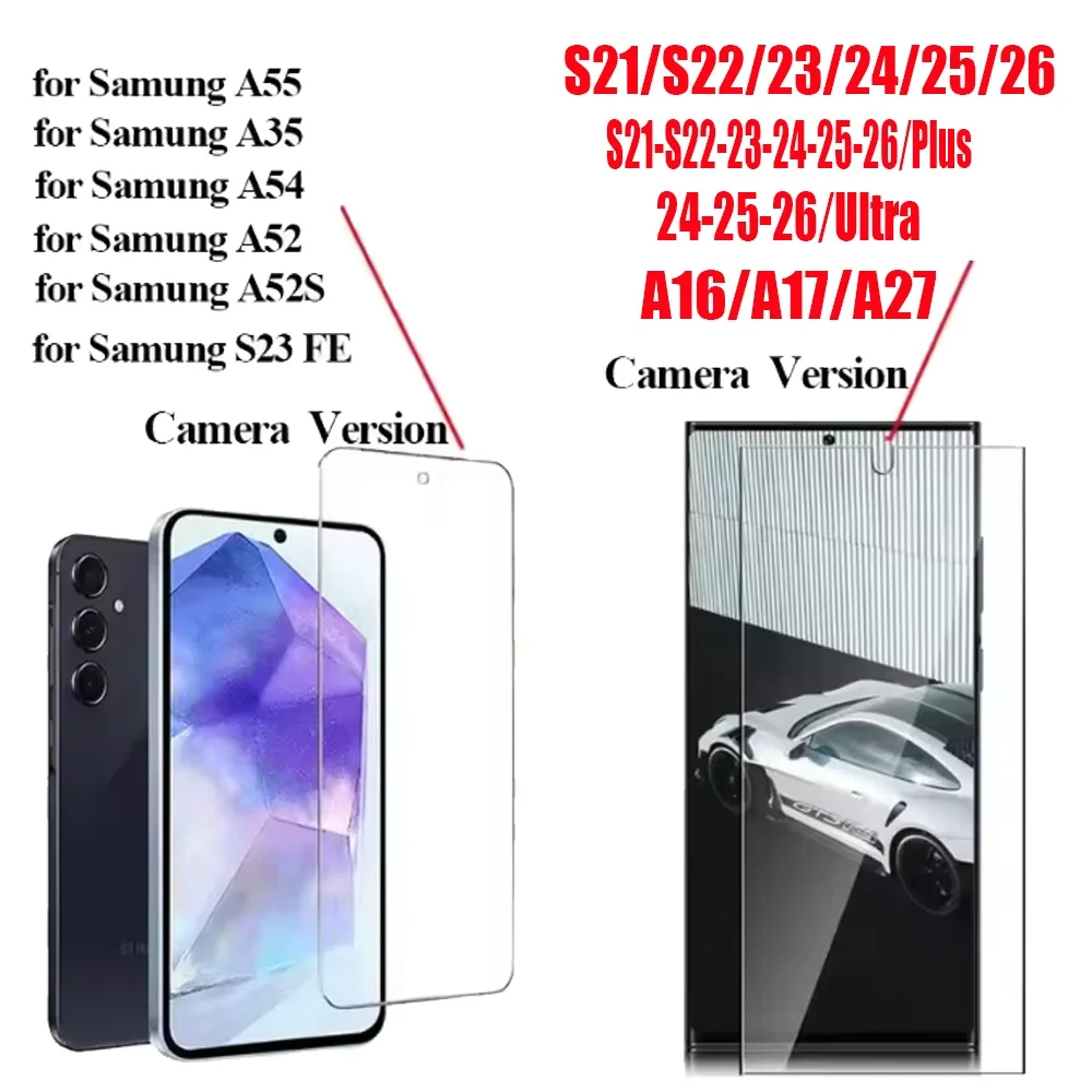 3 unidades HD Cristal templado para Samsung A17 A27 A37 A57 A16 A26 A36 A56 A55 A53 A54 A35 A25 A15 Protector de pantalla Samsung Galaxy S26 S25 S24 Ultra Screen Protector Glass S24 FE S23 S22 S21 Plus - imagen 2
